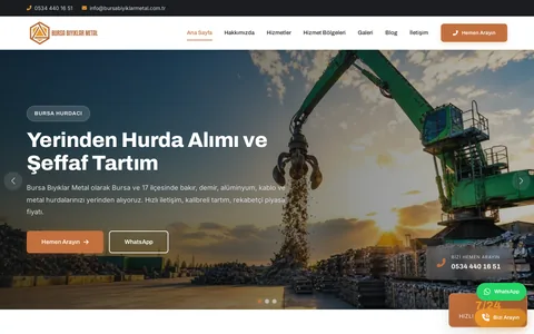 Bıyıklar Metal — Yerel SEO odaklı hizmet sitesi ekran görüntüsü