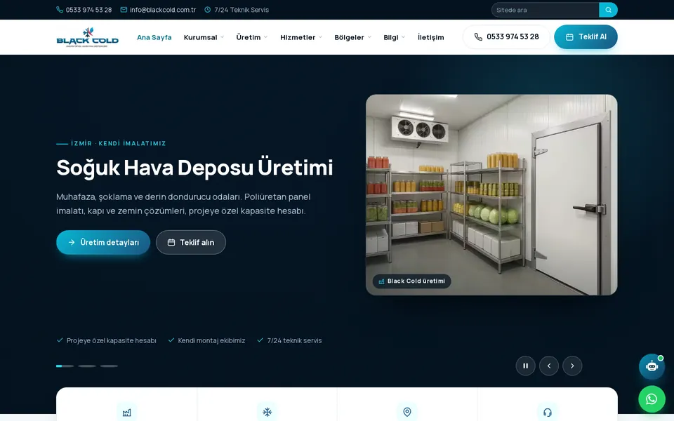 Black Cold kurumsal web sitesi ekran görüntüsü