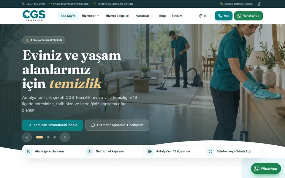CGS Temizlik — Çok dilli hizmet sitesi ve yönetim paneli