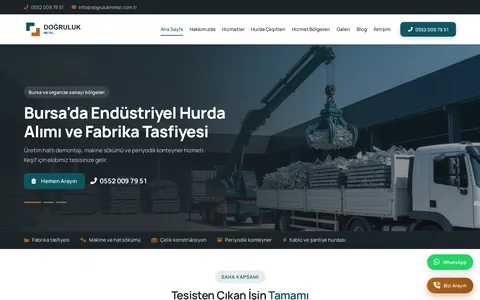 Doğruluk Metal — Kurumsal web sitesi ekran görüntüsü