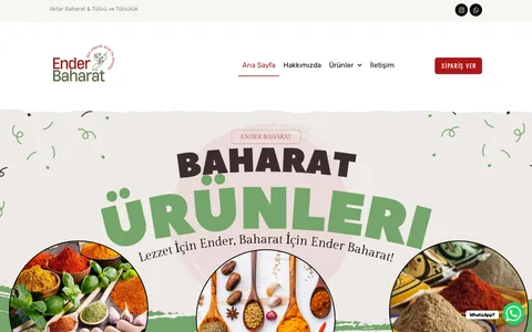 Ender Baharat — Ürün kataloğu ve online sipariş sitesi ekran görüntüsü