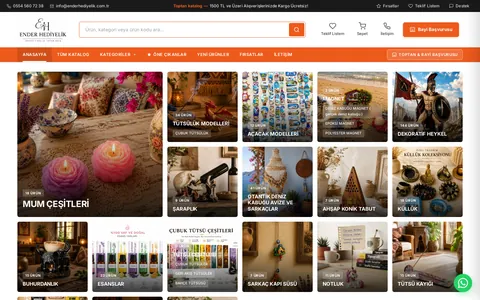 Ender Hediyelik — B2B ürün kataloğu ve e-ticaret sitesi ekran görüntüsü