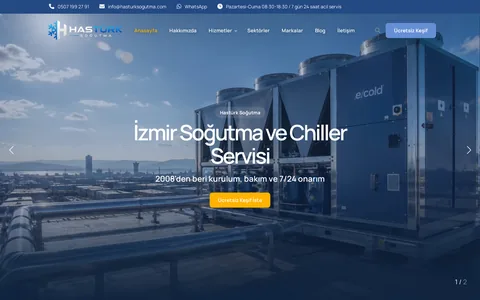Hastürk Soğutma — Servis firması web sitesi ekran görüntüsü