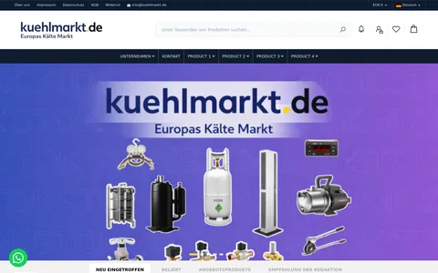Kuehlmarkt.de — Almanca e-ticaret sitesi ekran görüntüsü