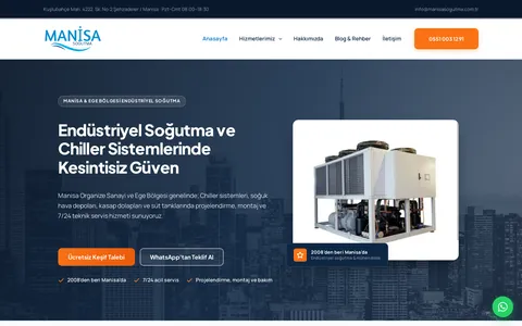 Manisa Soğutma — Kurumsal web sitesi ekran görüntüsü